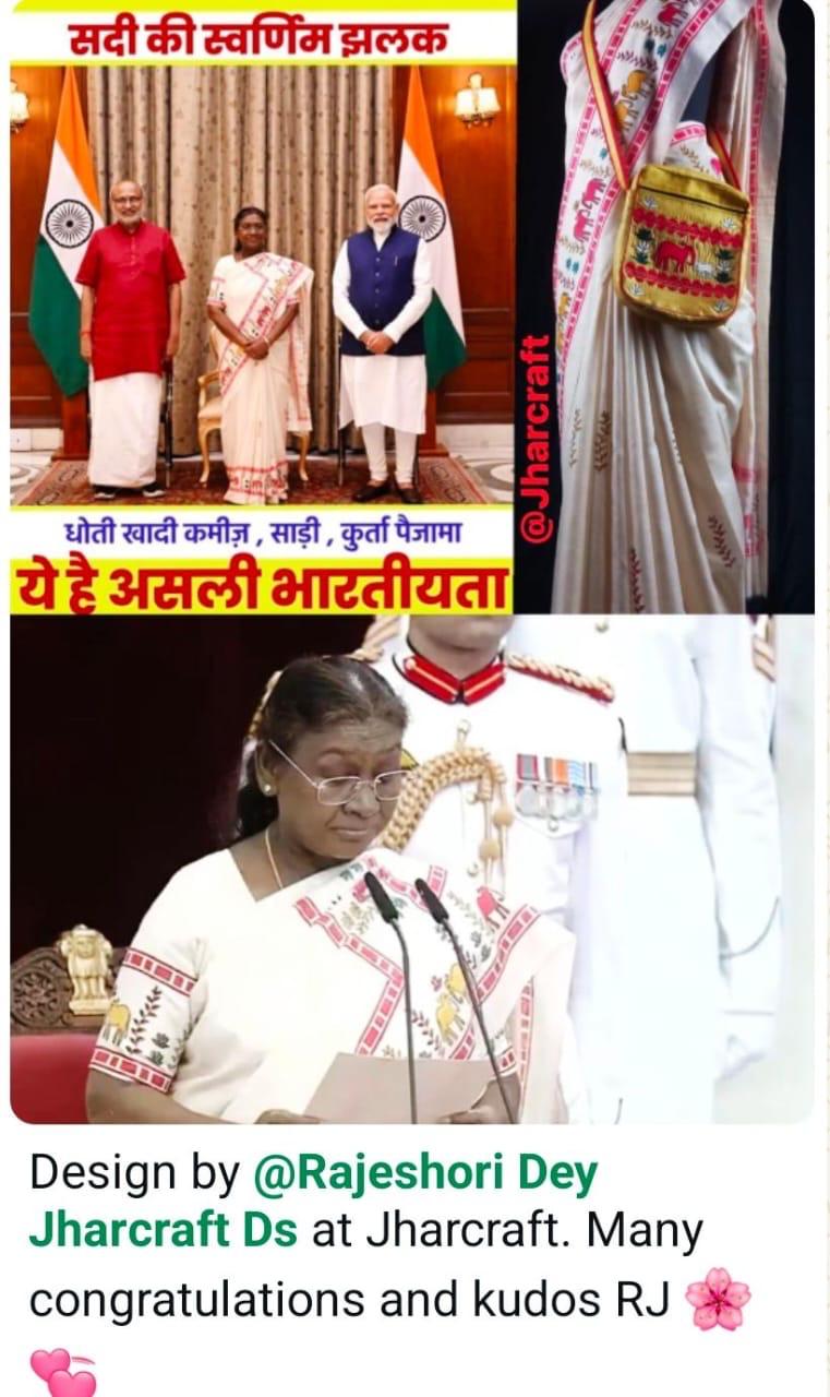 Alumni Saree Design Graces the President 1